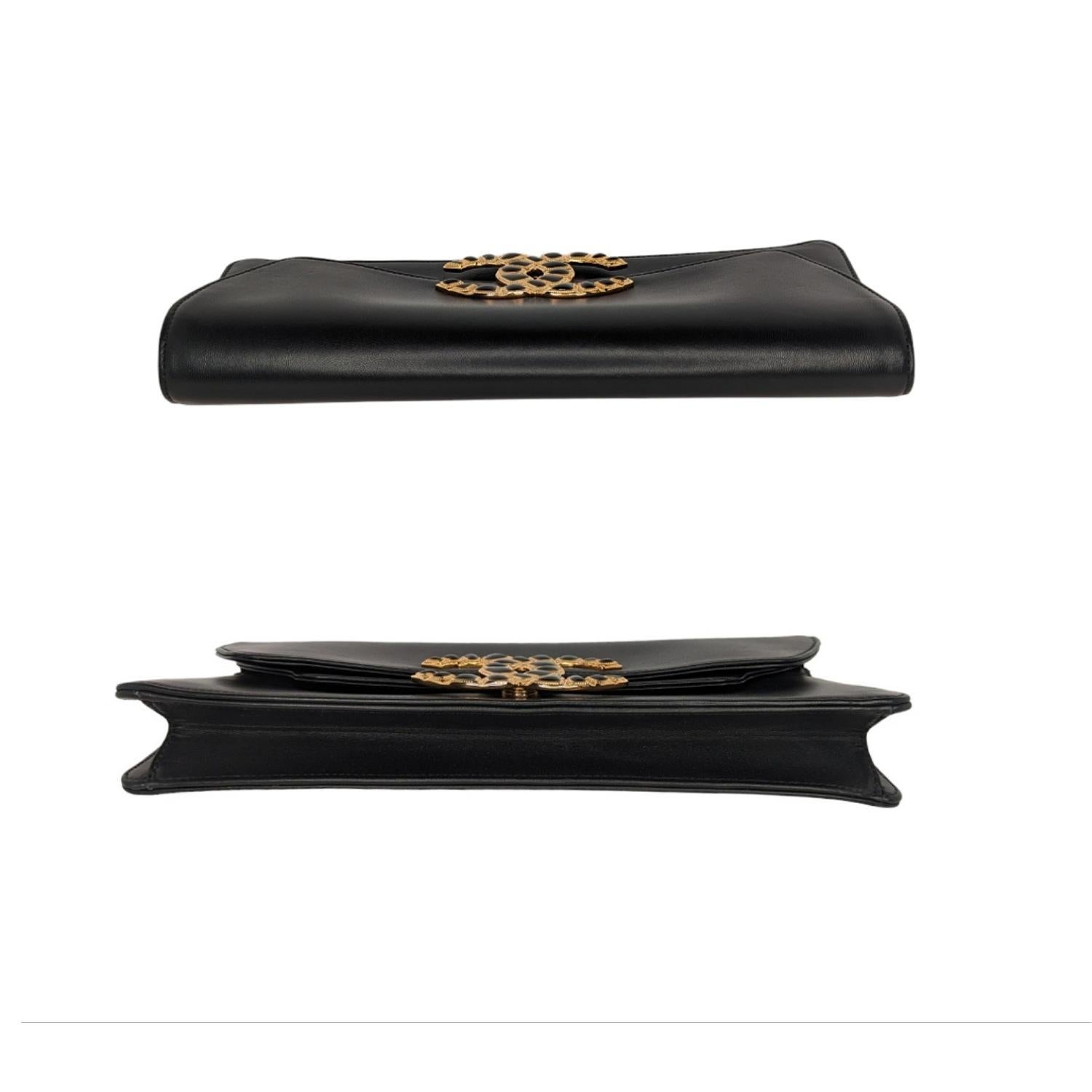 Chanel Black Lambskin Ancient Egypt Inspired Clutch 1