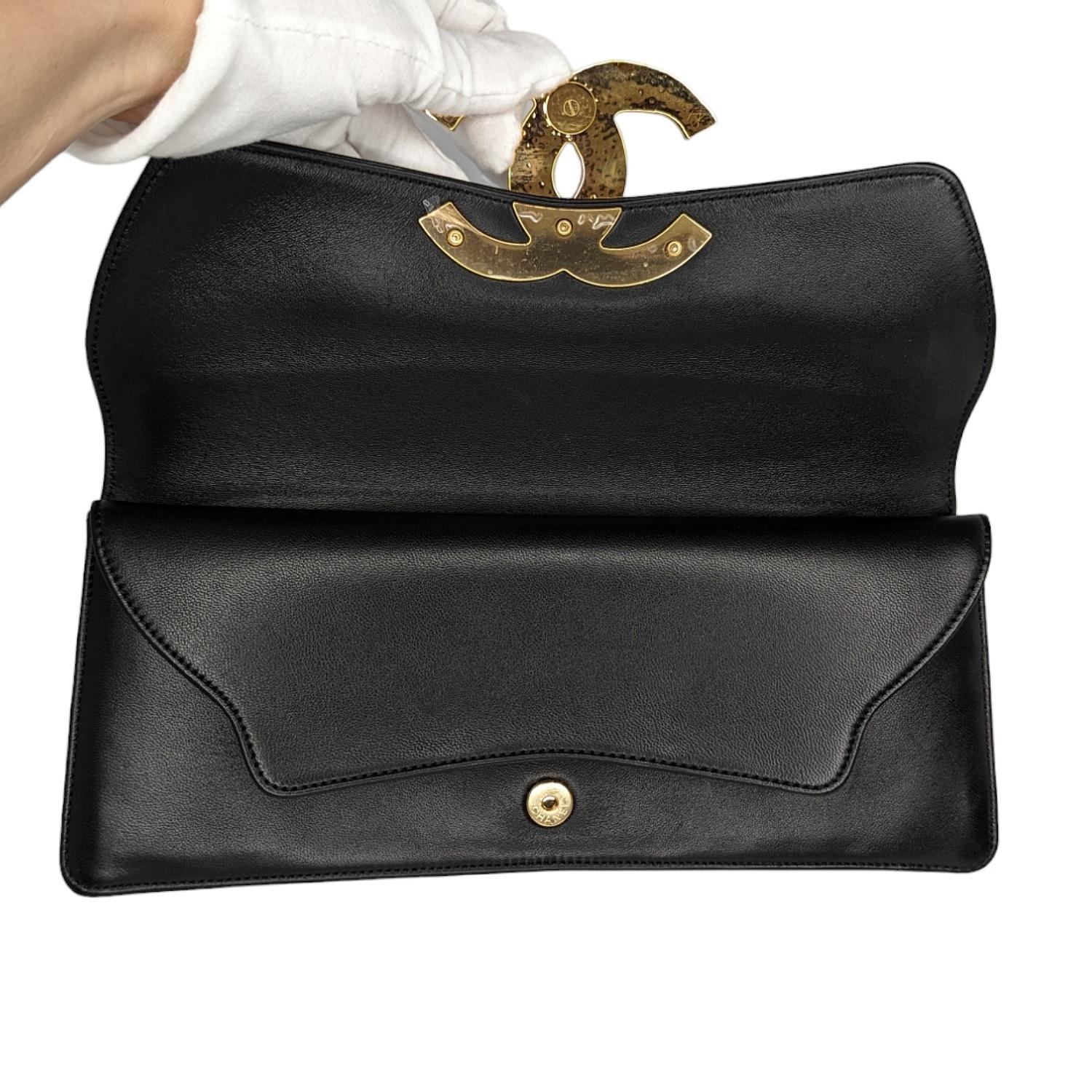 Chanel Black Lambskin Ancient Egypt Inspired Clutch 2