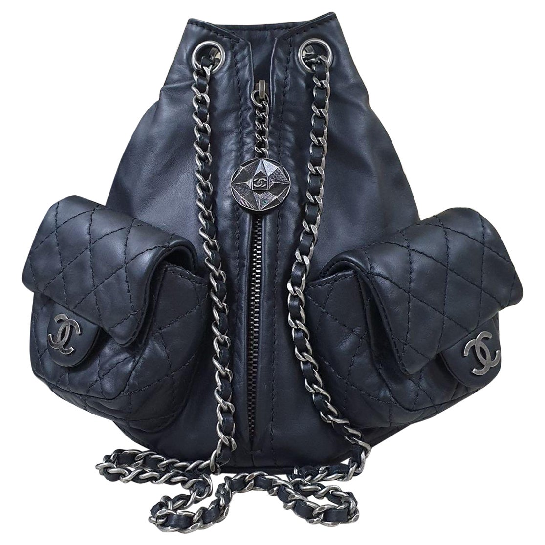 Chanel Black Lambskin Backpack