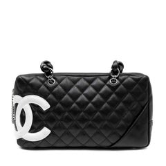 Chanel Black Lambskin Cambon Ligne Bowler Bag