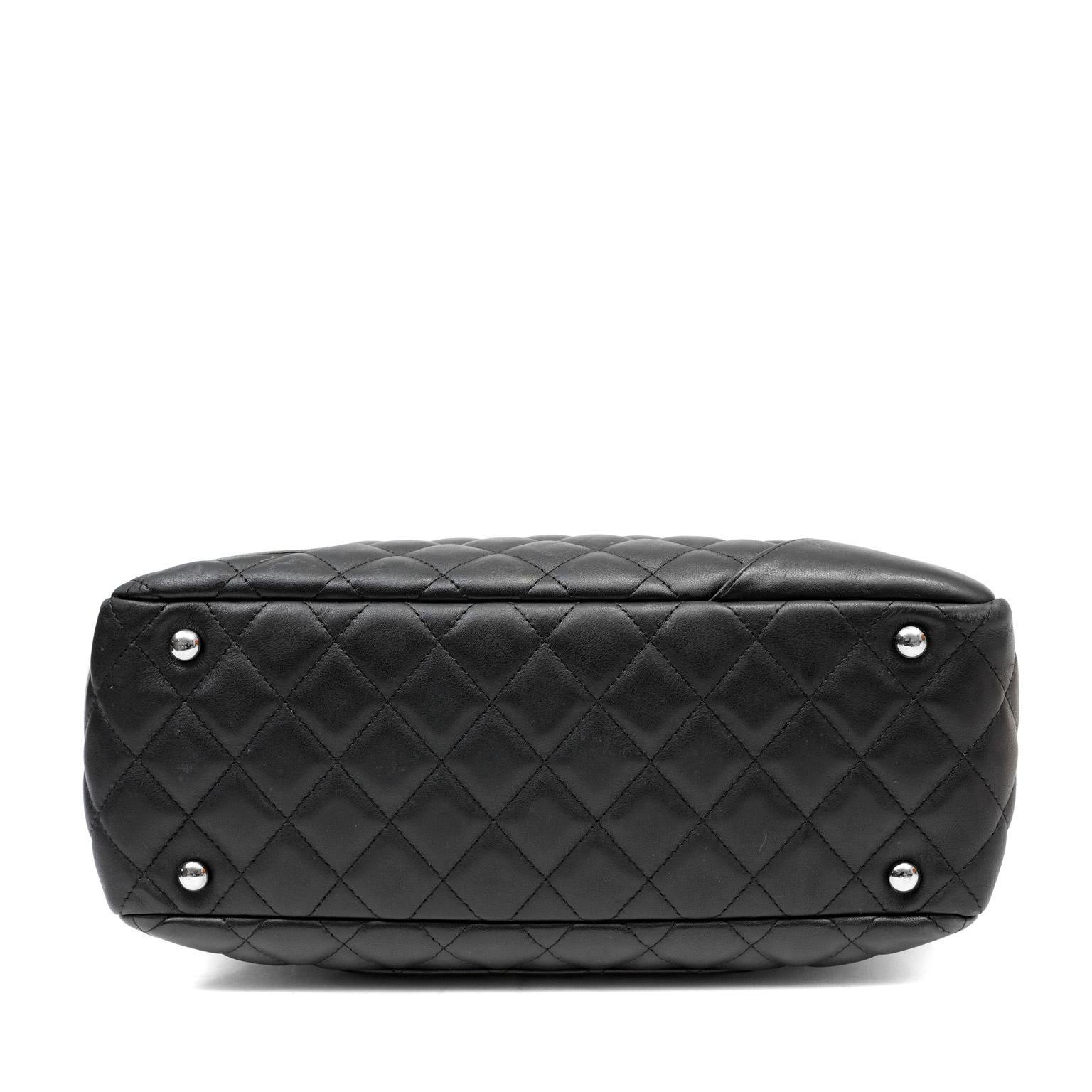 Women's Chanel Black Lambskin Cambon Ligne Bowler Bag