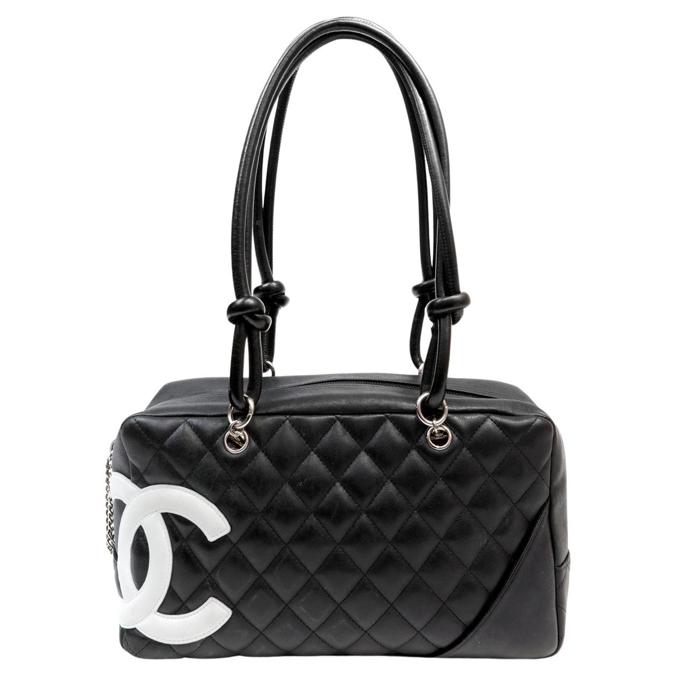 Chanel Black Lambskin Cambon Ligne Bowler Bag