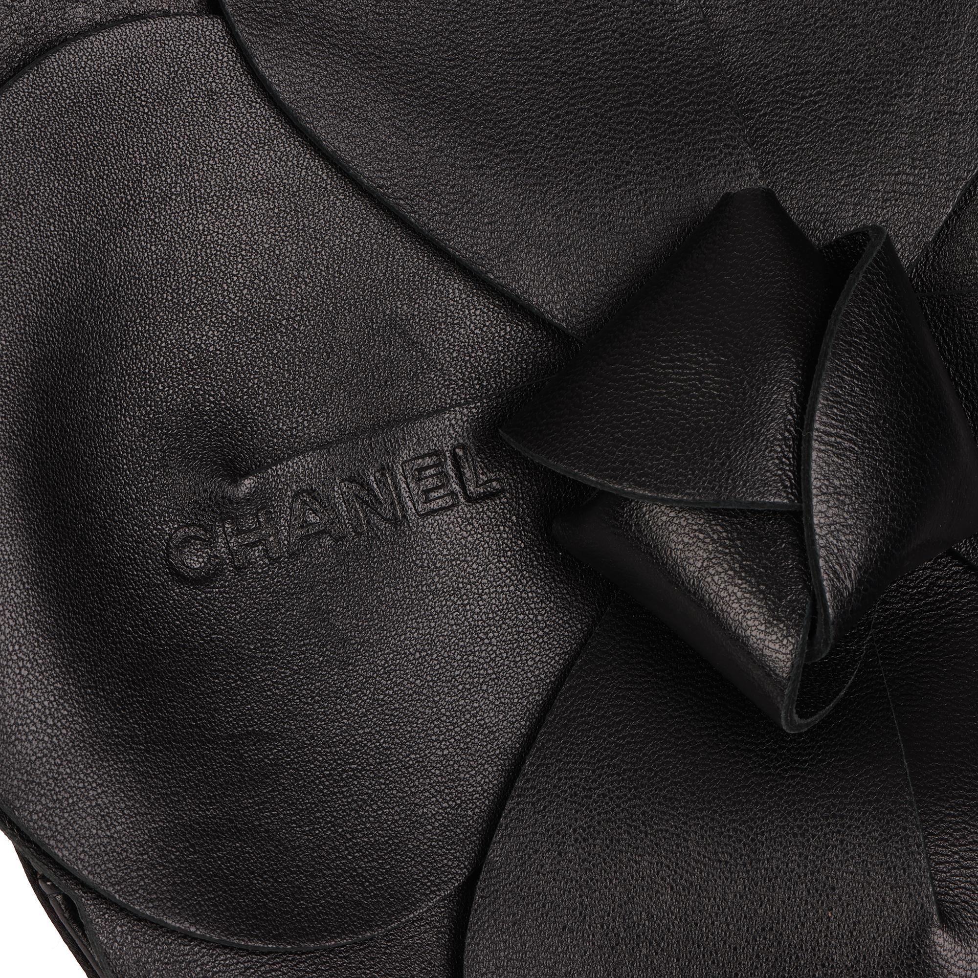 Chanel Black Lambskin Camellia Clutch-on-Chain COC 7