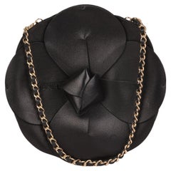 Chanel Black Lambskin Camellia Clutch-on-Chain COC