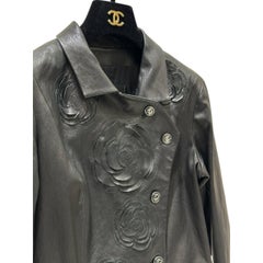 Chanel Black Lambskin Camellia Métiers d’art 2008/09 Jacket FR 36
