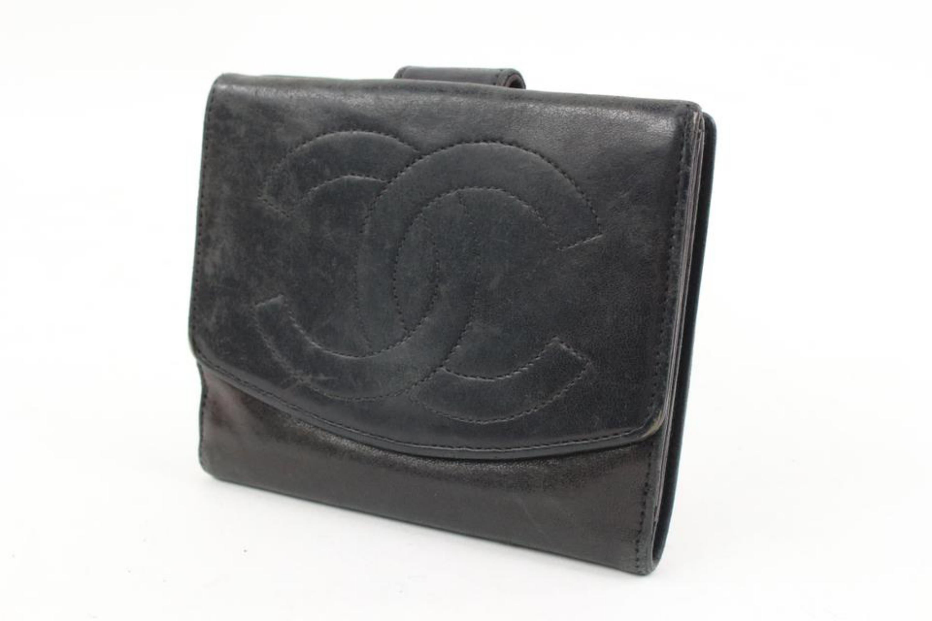 Chanel Black Lambskin CC Logo Coin Purse Change Pouch Wallet 17ck31s For Sale 5
