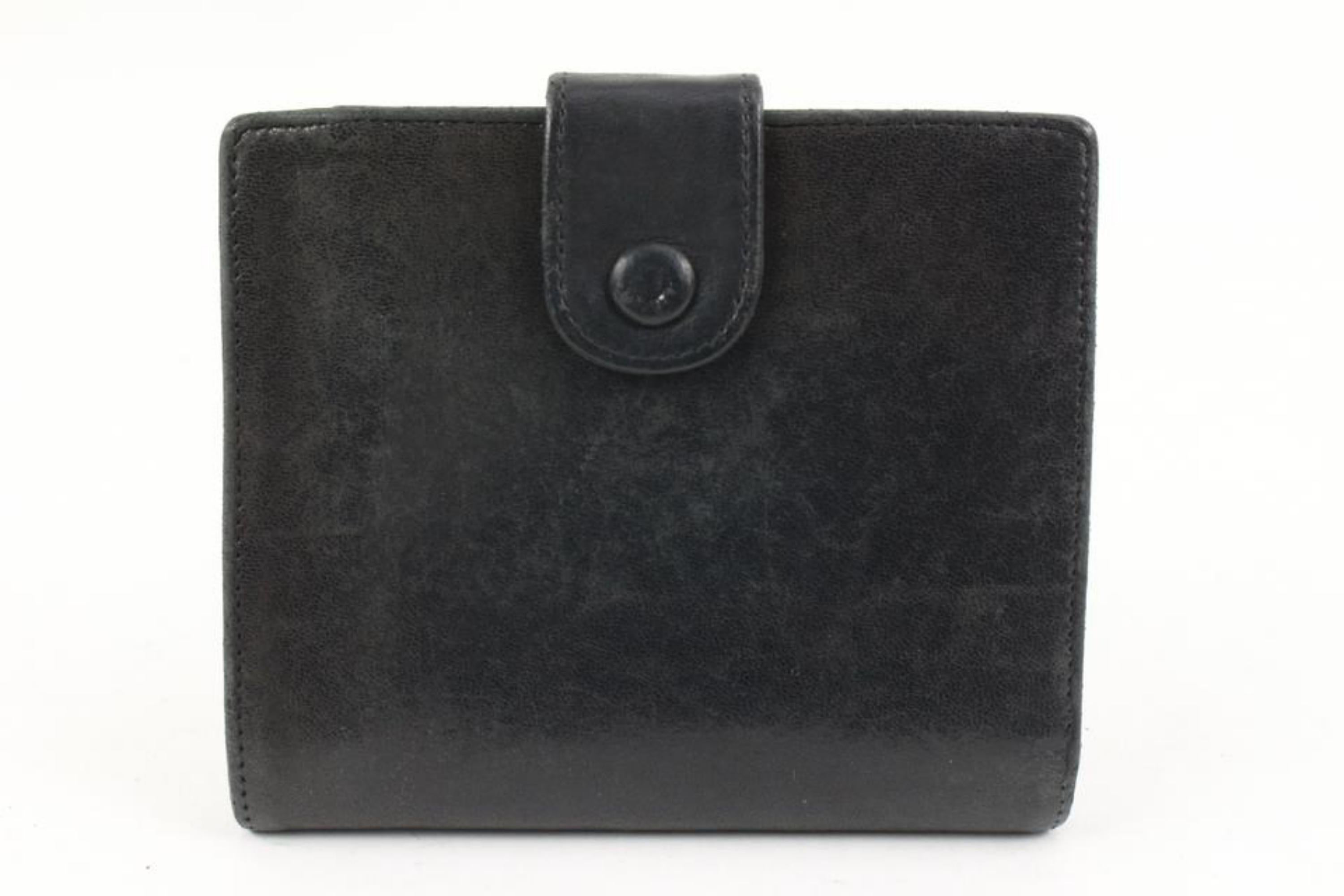 Women's Chanel Black Lambskin CC Logo Coin Purse Change Pouch Wallet 17ck31s For Sale
