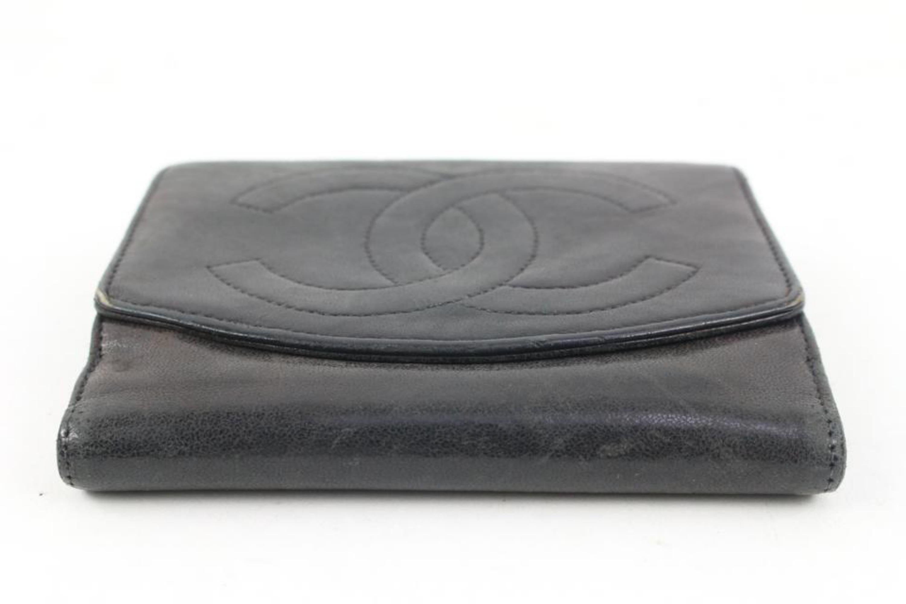 Chanel Black Lambskin CC Logo Coin Purse Change Pouch Wallet 17ck31s For Sale 2