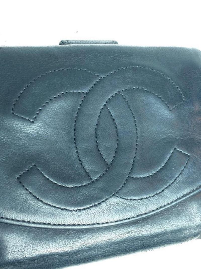 Chanel Black Lambskin CC Logo Compact Wallet Coin Purse 855900 4