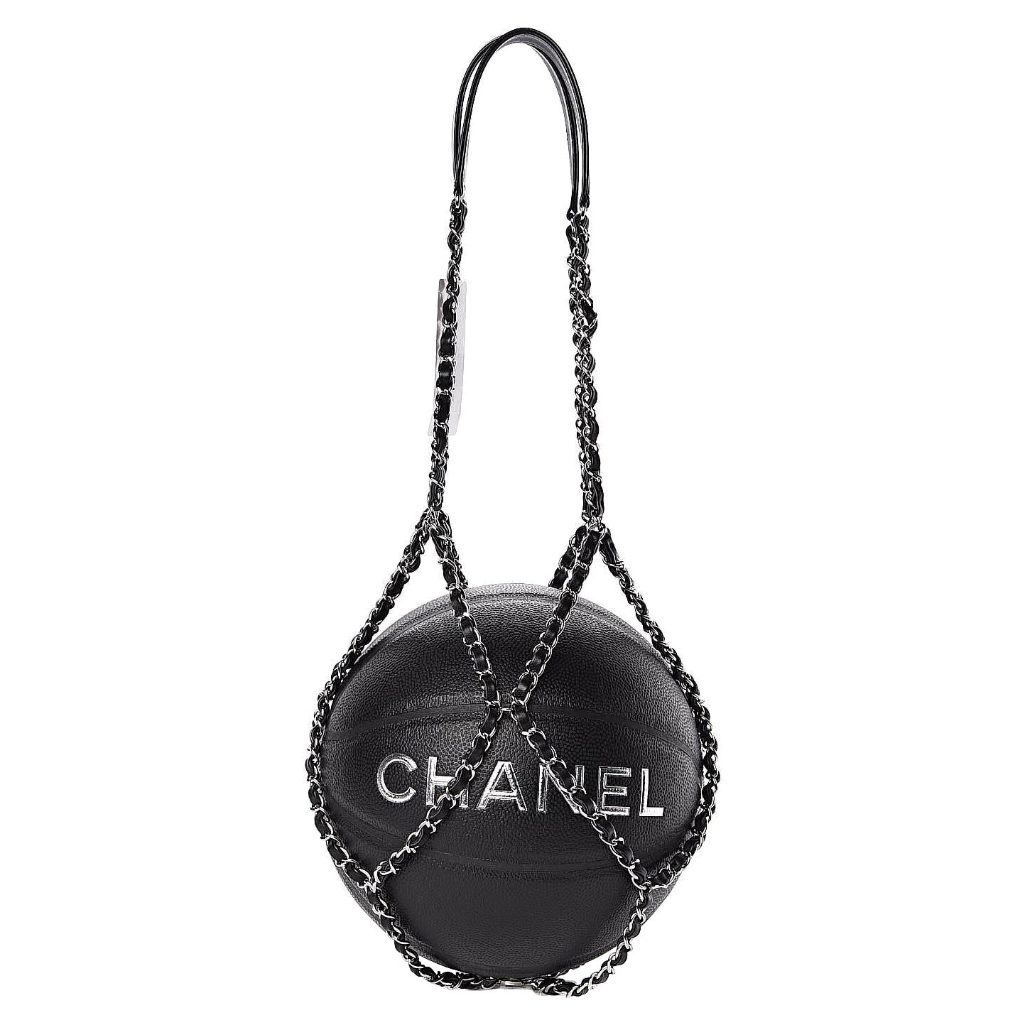 Chanel Rare 2018 Black Lambskin Chain Net Collectors Basketball  For Sale