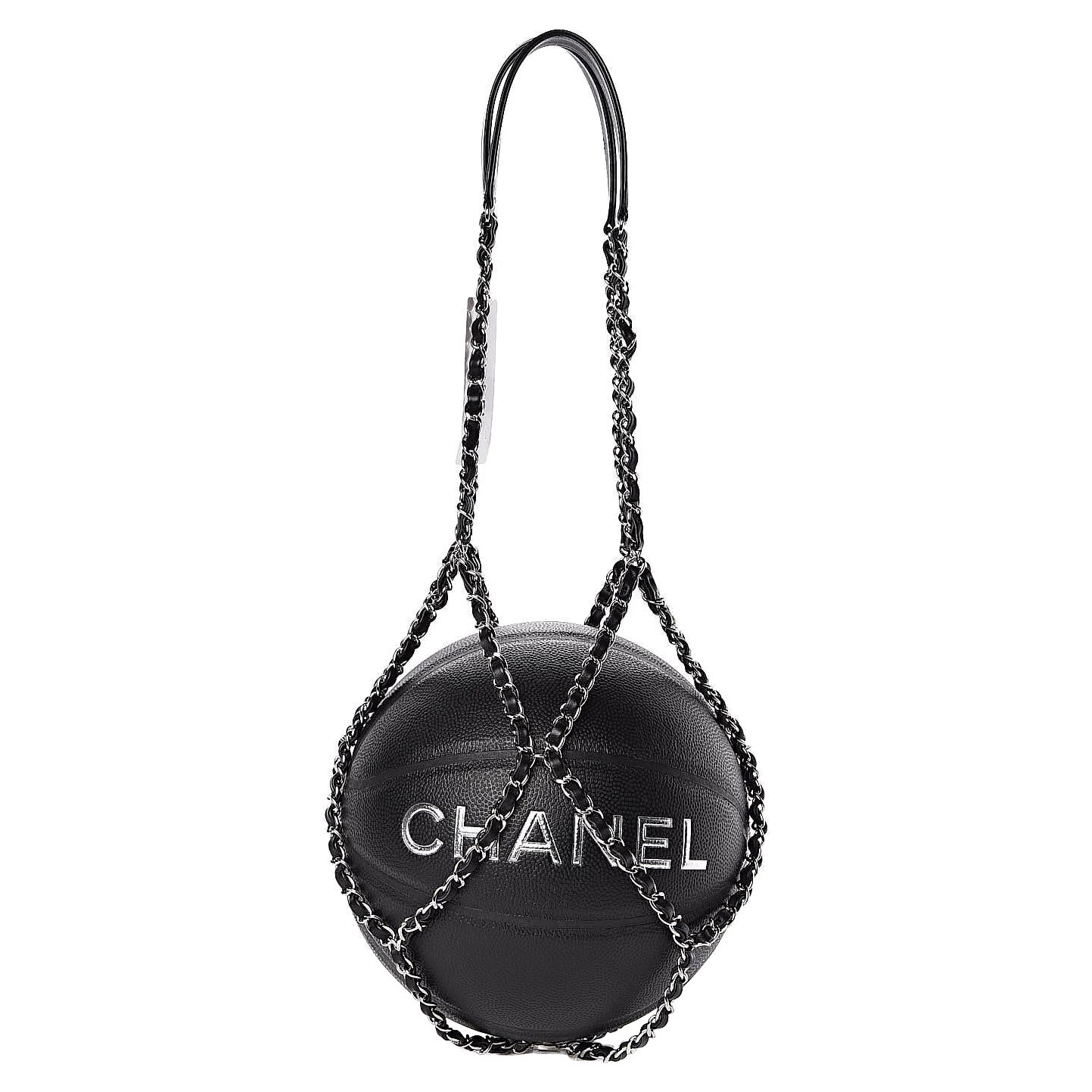 Chanel Rare 2018 Black Lambskin Chain Net Collectors Basketball
