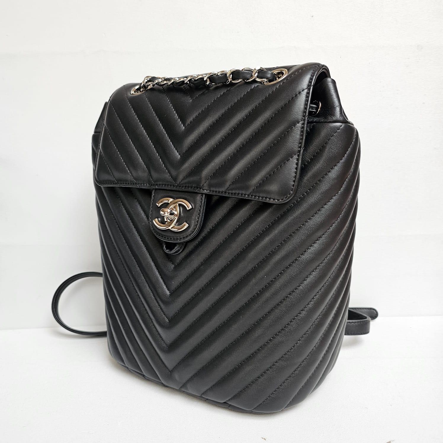 Chanel Black Lambskin Chevron Small Urban Spirit Backpack 7