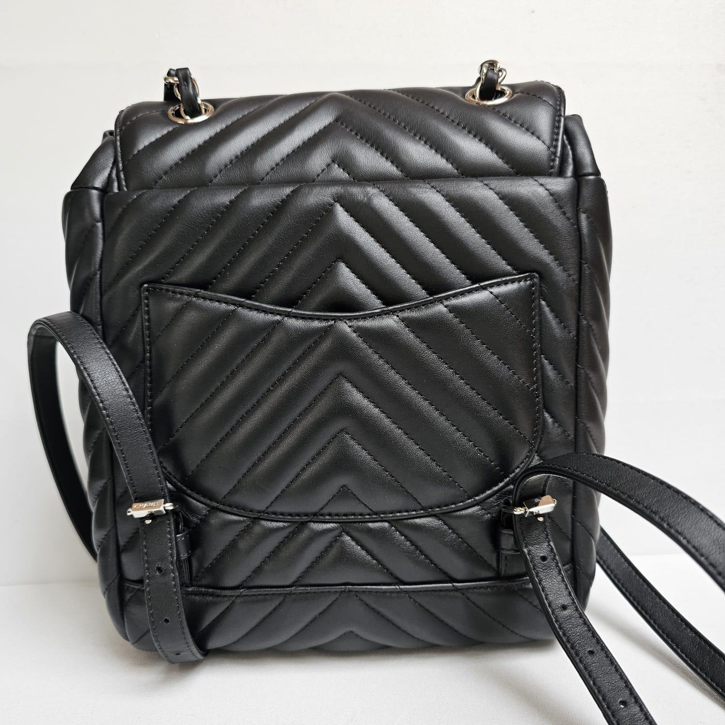 Chanel Black Lambskin Chevron Small Urban Spirit Backpack 8