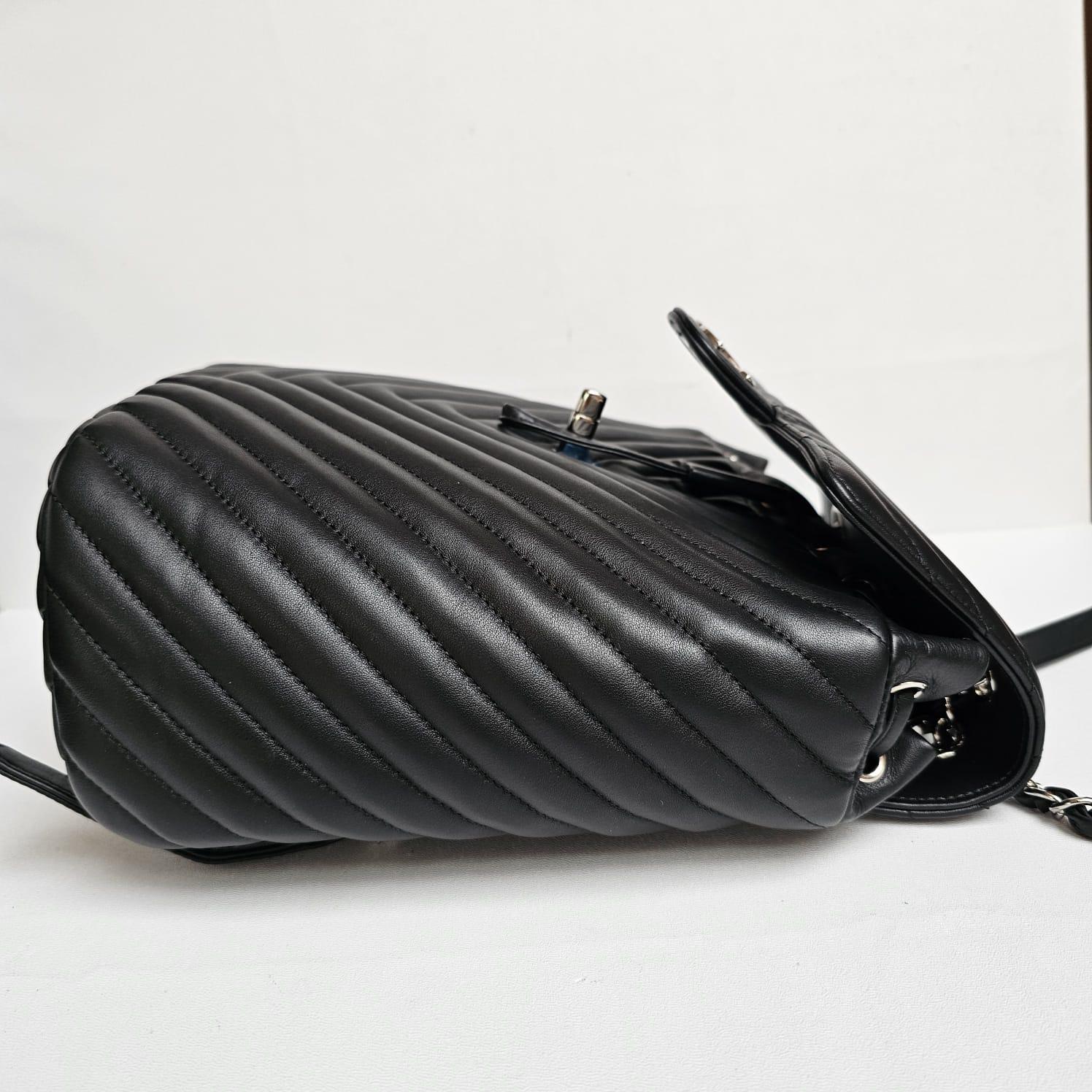 Chanel Black Lambskin Chevron Small Urban Spirit Backpack 10