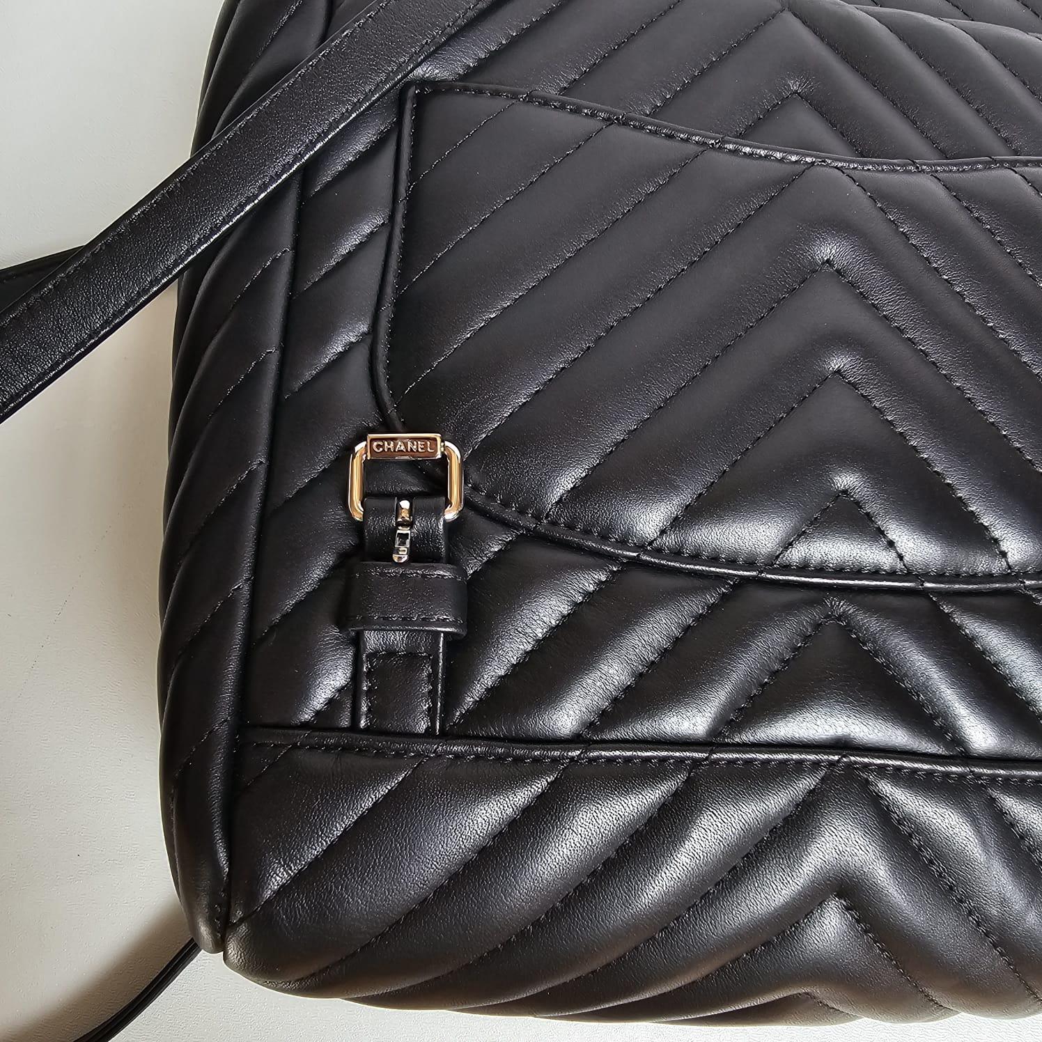 Chanel Black Lambskin Chevron Small Urban Spirit Backpack 4