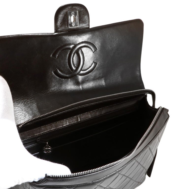 Chanel Black Lambskin Classic Flap Backpack For Sale 2