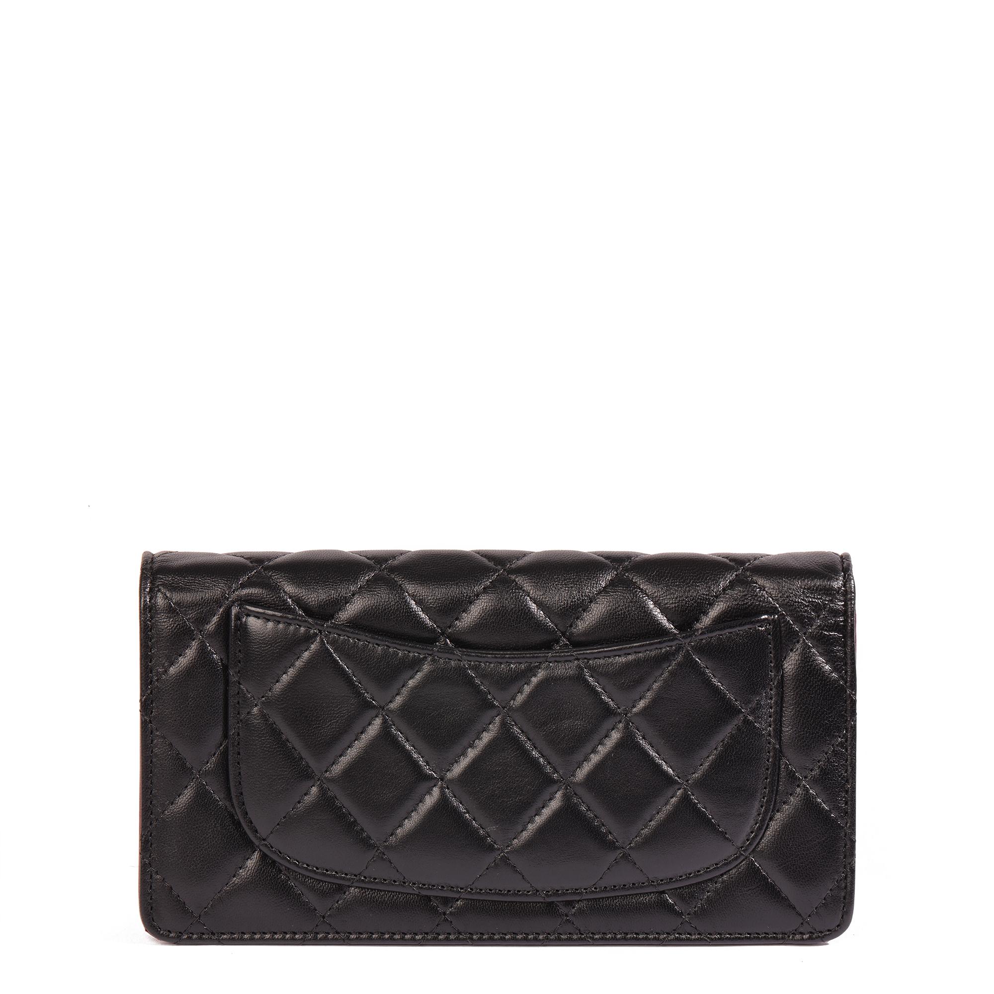 Chanel Black Lambskin Classic Long Flap Wallet 1