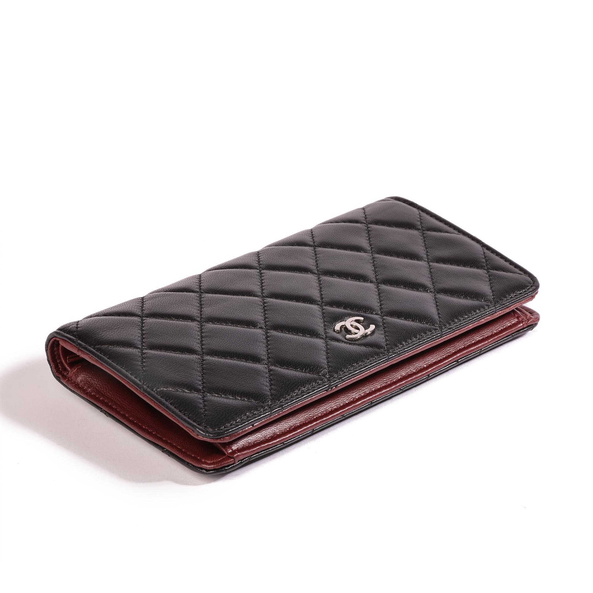 Chanel Black Lambskin Classic Long Flap Wallet 2