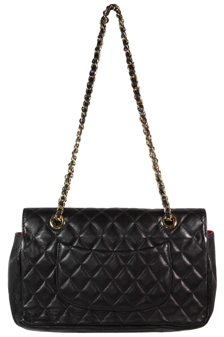 Pædagogik kalk Statistisk Chanel Black Lambskin Classic Quilted Double Strap Bag For Sale at 1stDibs  | original chanel 10218184 price, 10218184 chanel, chanel 10218184 black