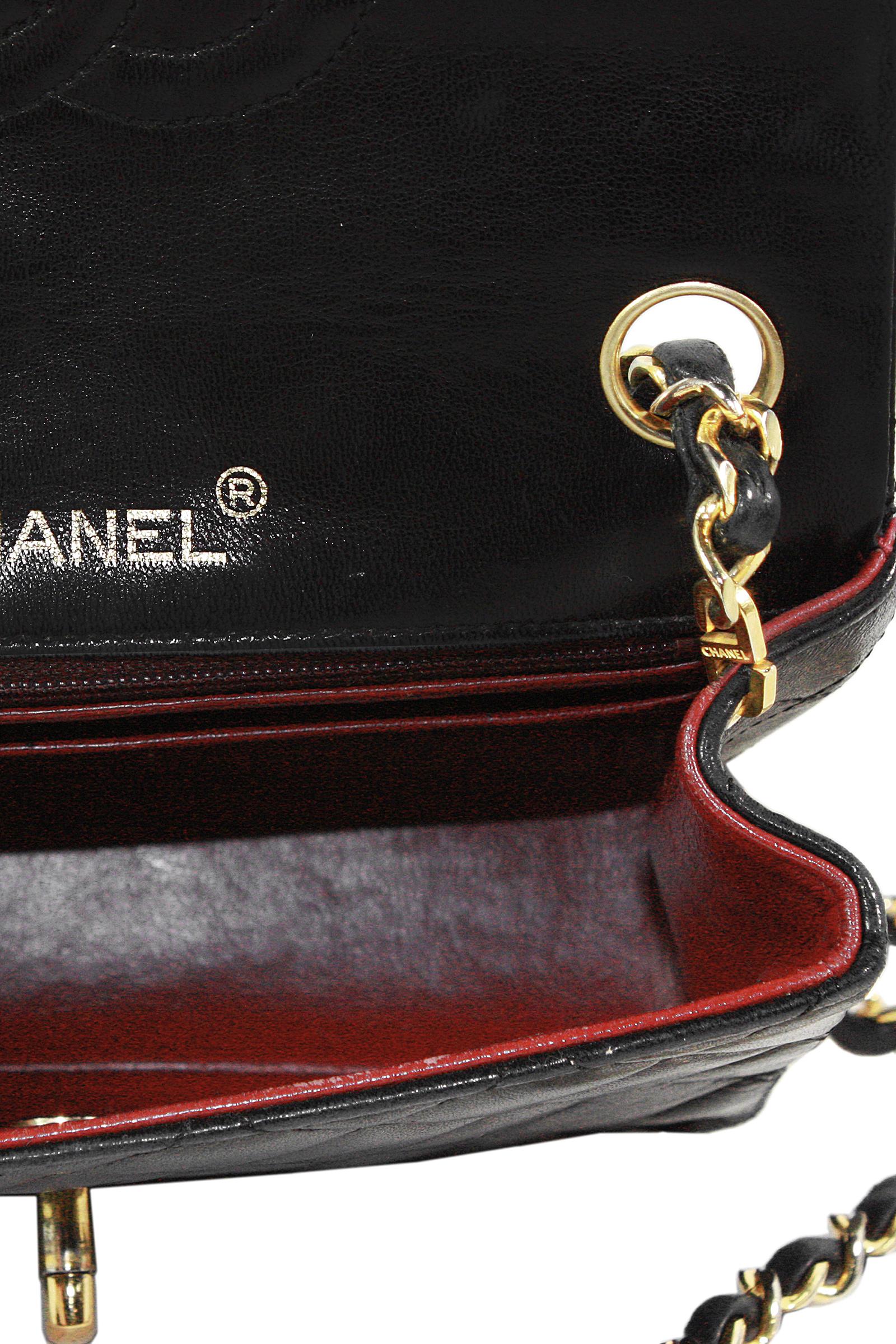 Chanel Black Lambskin Classic Quilted Mini Crossbody Bag 5