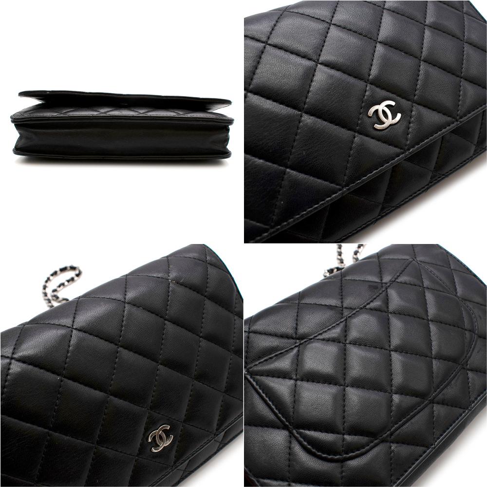 Chanel Black Lambskin Classic Wallet on Chain 3
