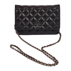 Chanel Black Lambskin Crossbody Wallet on a Chain Bag