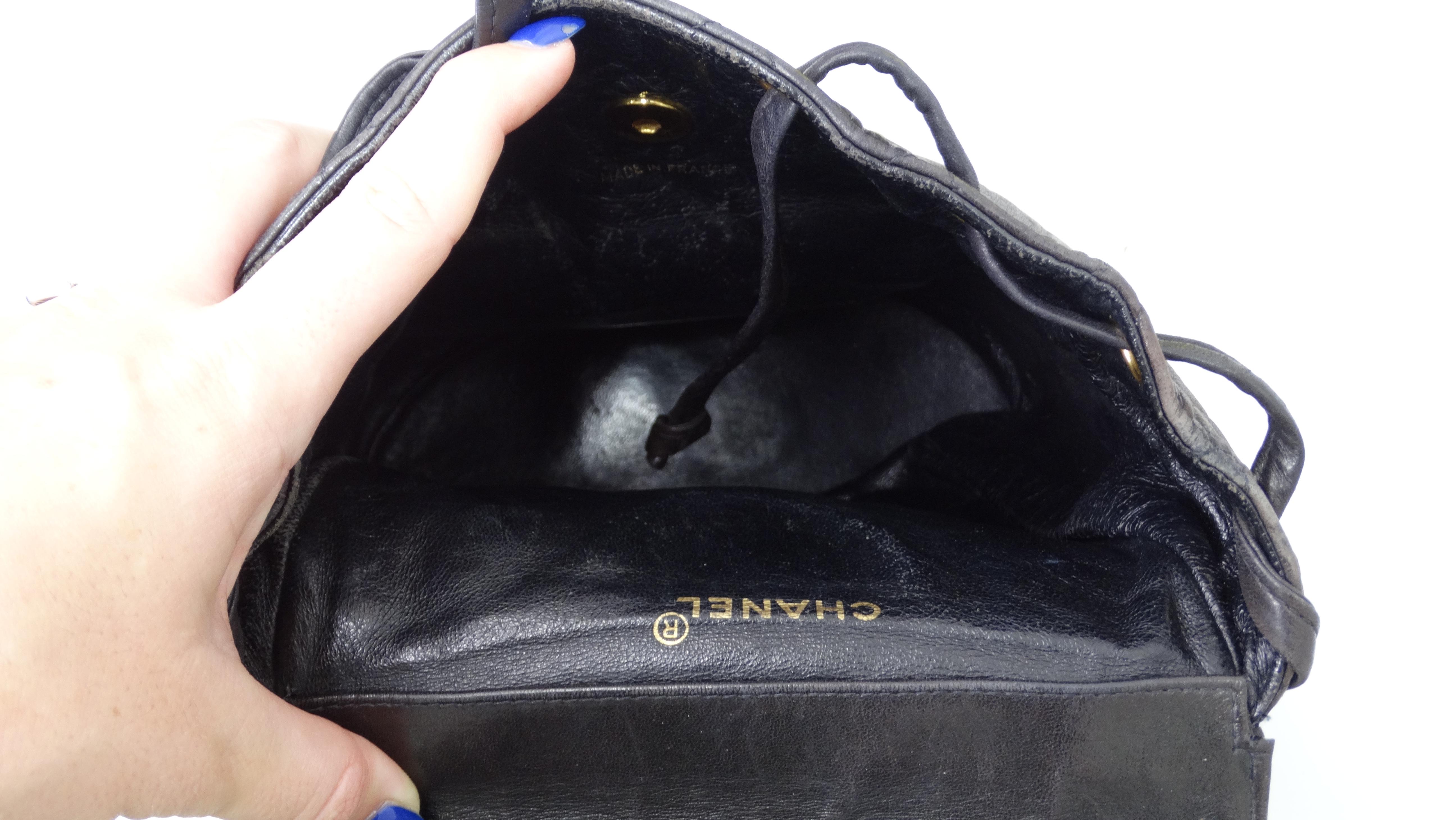 Chanel Black Lambskin Diamond-Quilted 90's Backpack 5