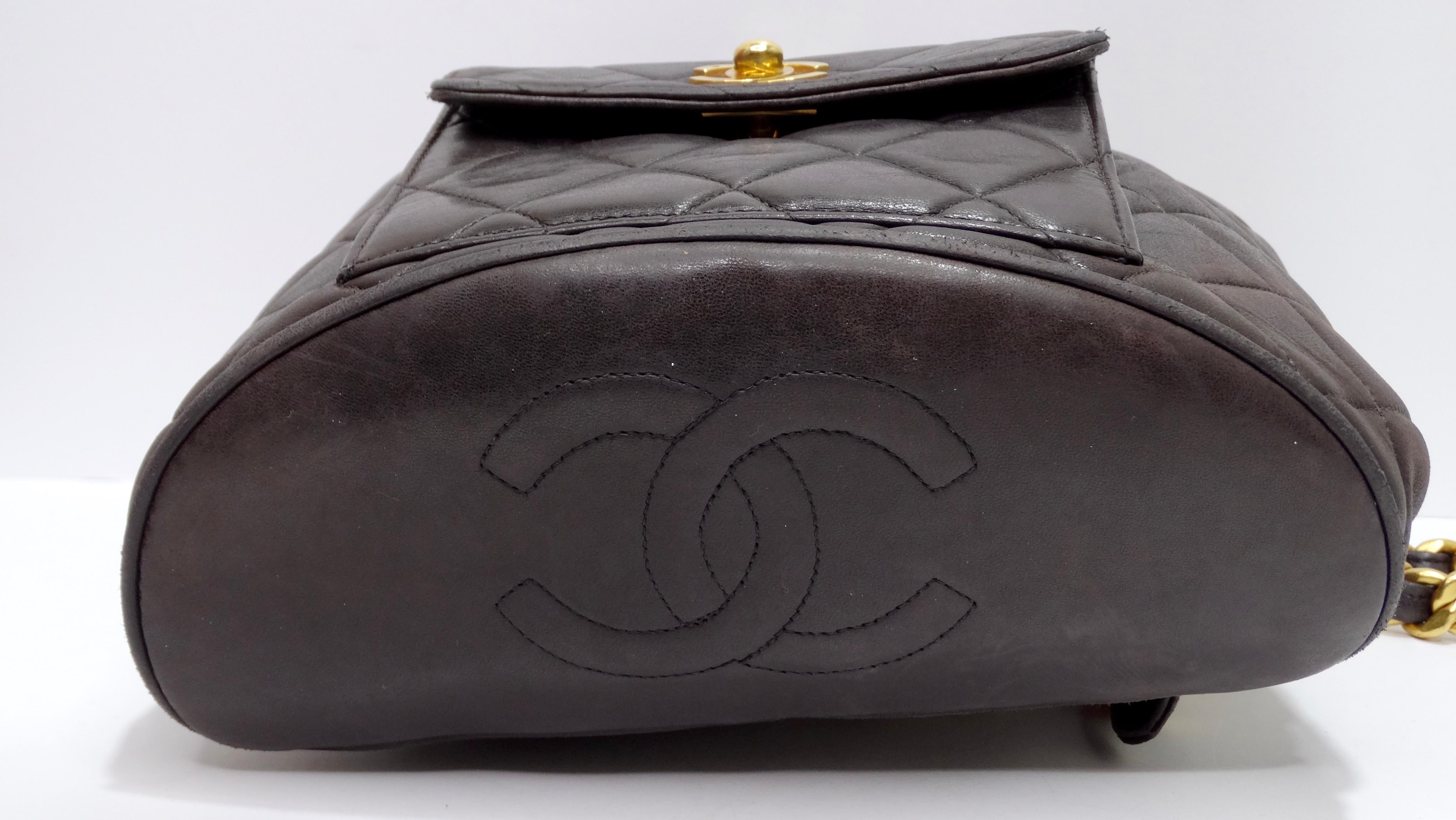 Chanel Black Lambskin Diamond-Quilted 90's Backpack 2