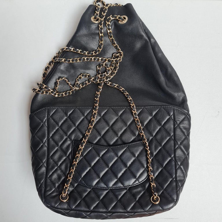 black fur chanel bag