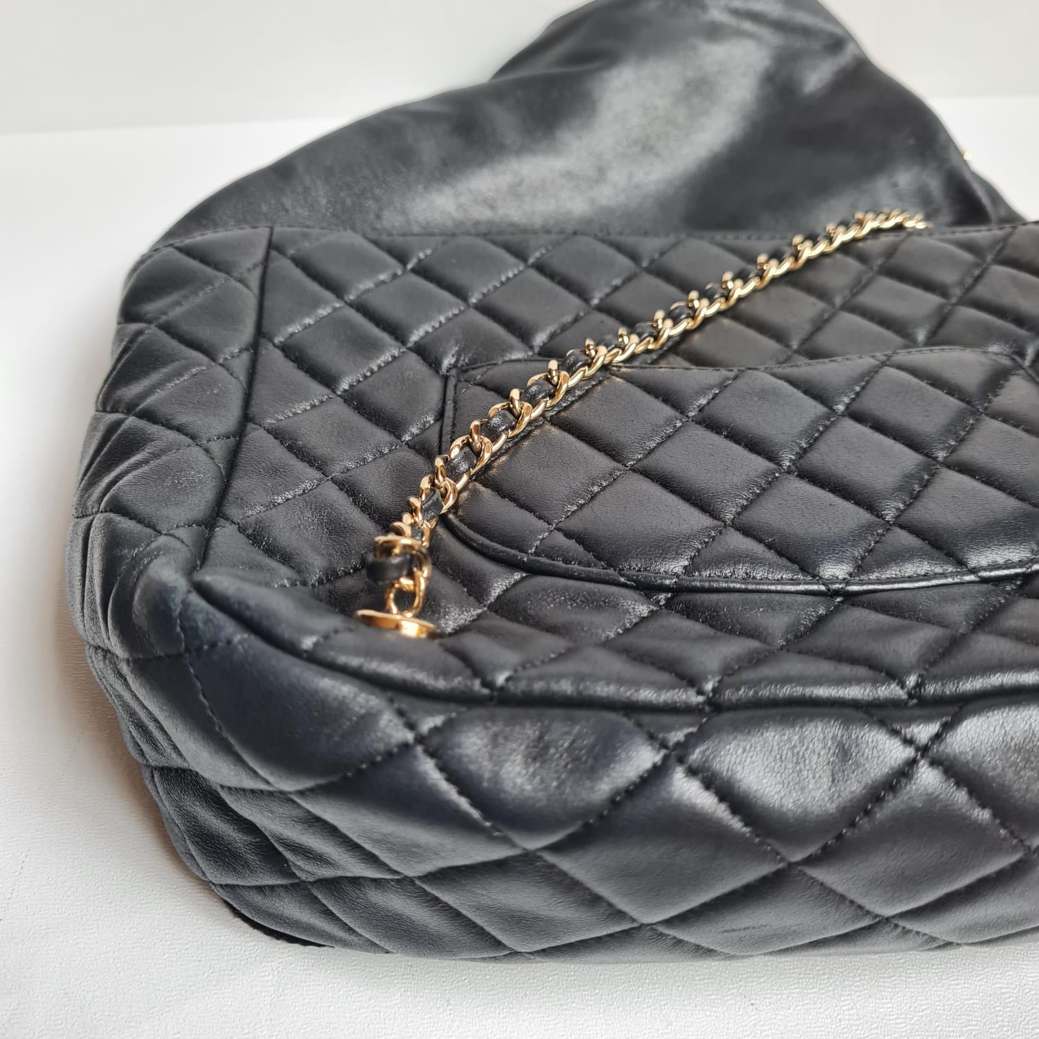 Chanel Black Lambskin Drawstring Backpack For Sale 9