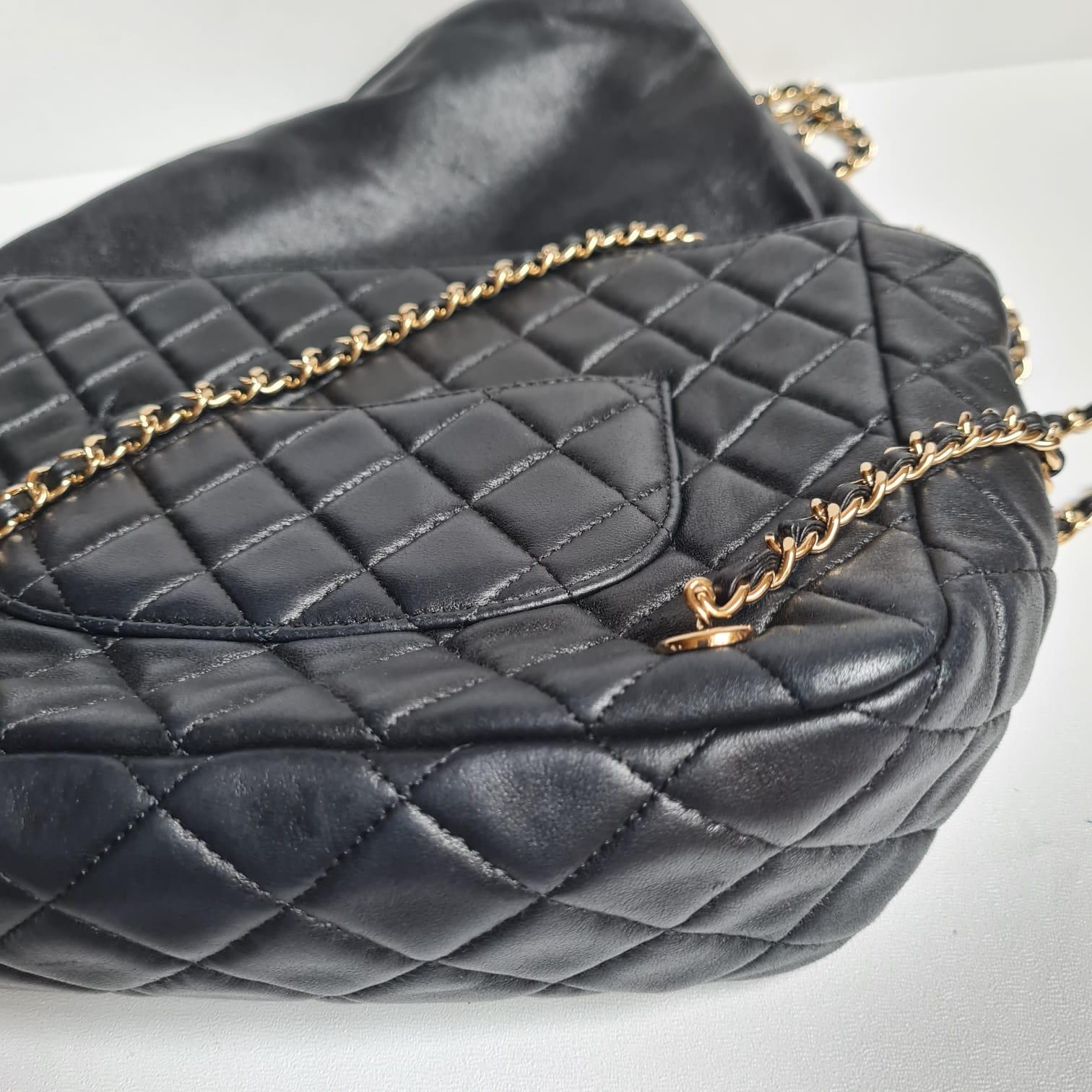Chanel Black Lambskin Drawstring Backpack 4