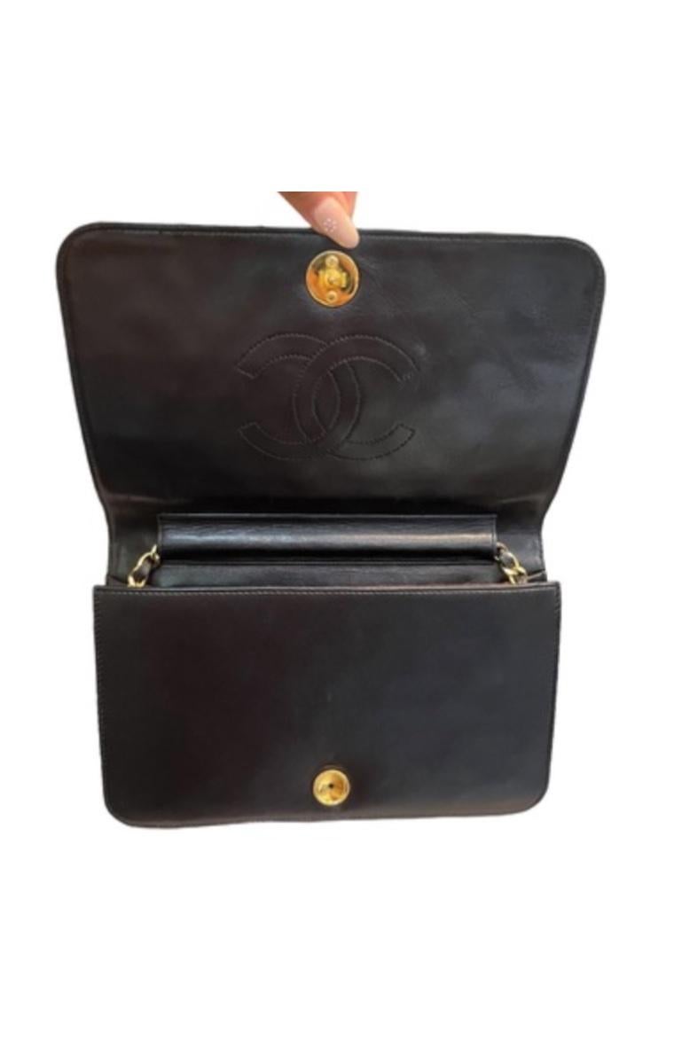 CHANEL Black Lambskin Full Flap Handbag 2