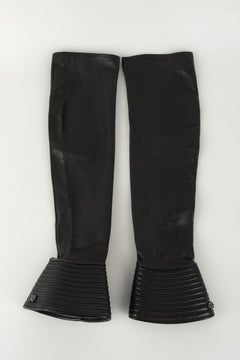 Chanel Black Lambskin Gloves/Arm Cuffs