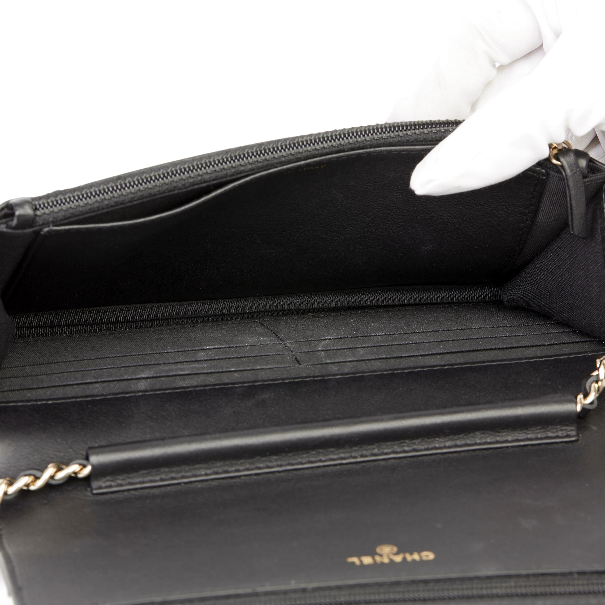 Chanel Black Lambskin & Gold Chevre Goatskin Leather Le Boy Wallet-on-Chain WOC 3