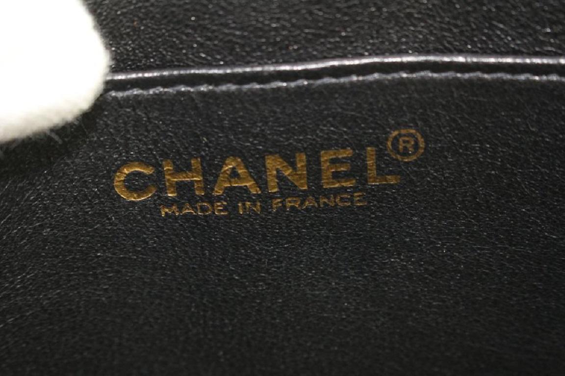 Women's Chanel Black Lambskin Gold Handcuff Clutch Wristlet Pouch Bag 522cks38  For Sale