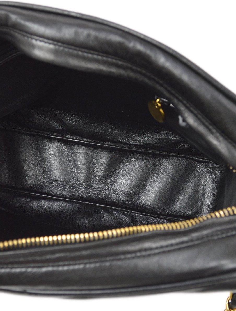 Women's CHANEL Black Lambskin Gold Tassel Evening Small Camera Shoulder Flap Bag
