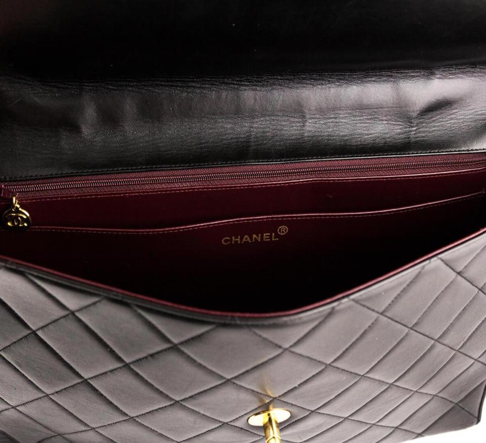 Chanel Black Lambskin Gold Top Handle Business Portfolio Briefcase For Sale 1