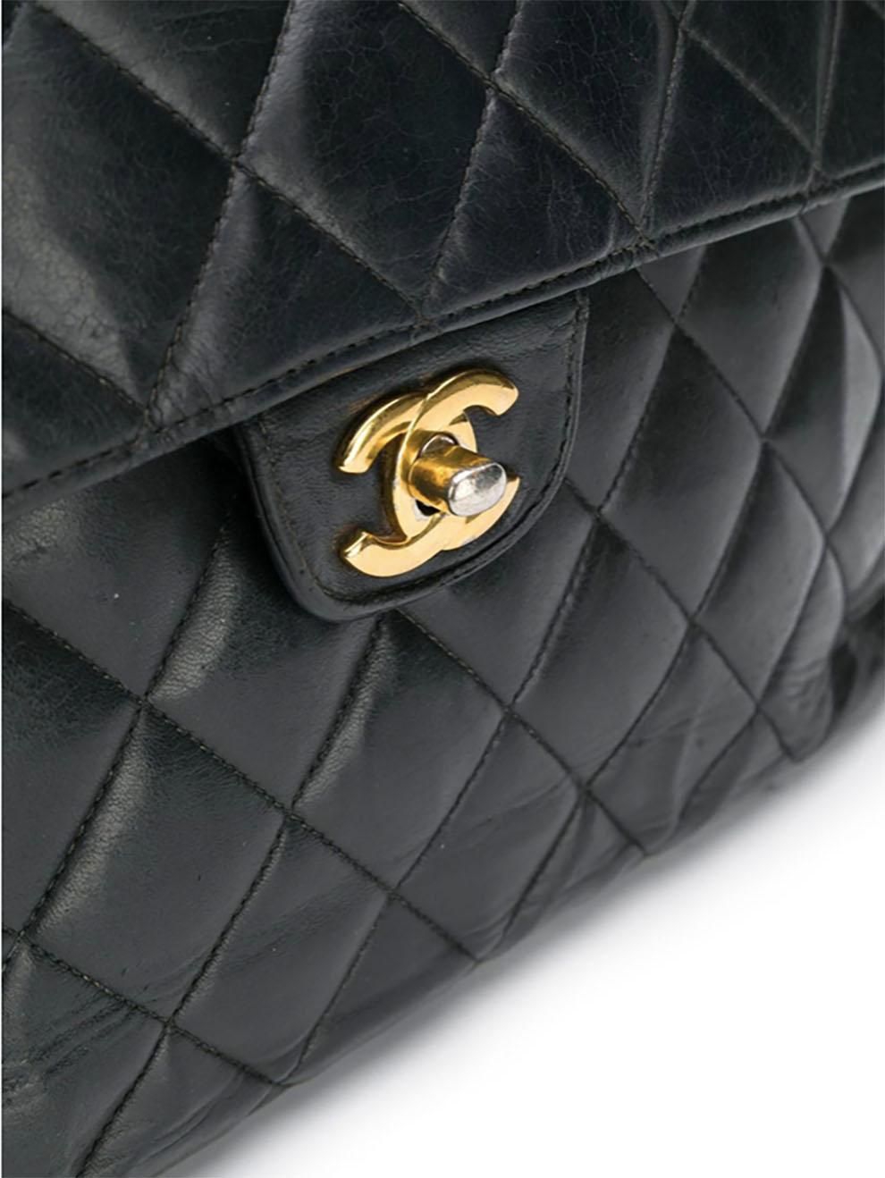 Women's Chanel Black Lambskin Jumbo Bag