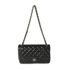 Chanel Black Lambskin Jumbo Classic Double Flap