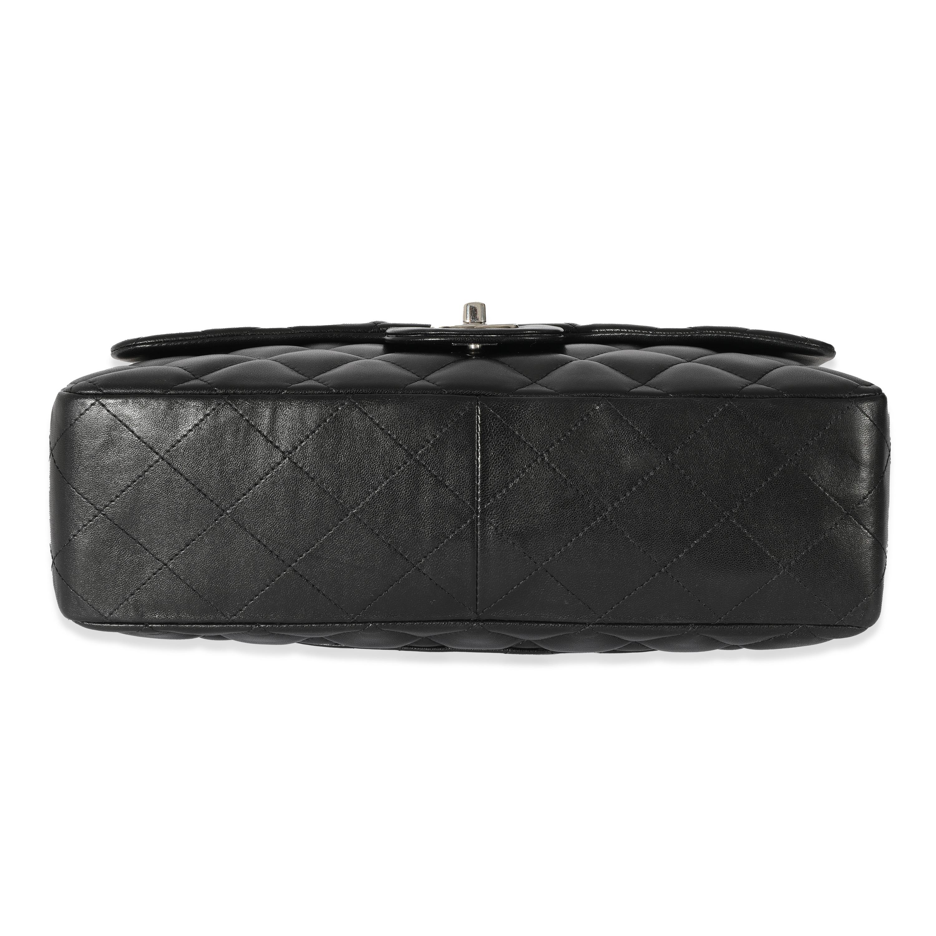 Chanel Black Lambskin Jumbo Single Flap Bag For Sale 2