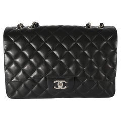 Chanel Black Lambskin Jumbo Single Flap Bag