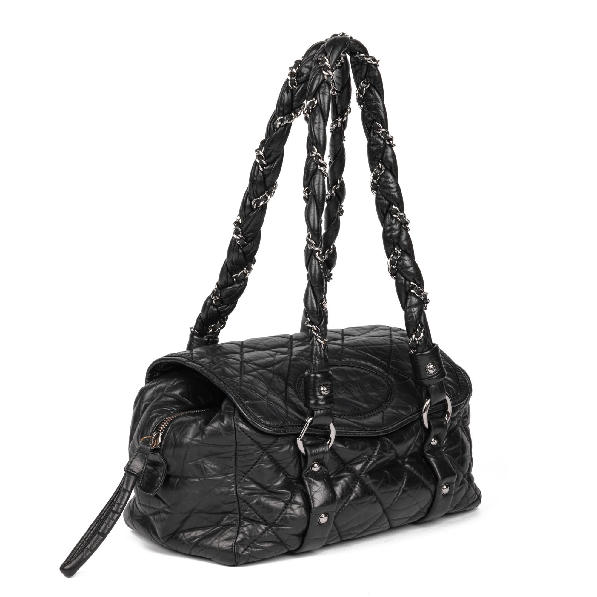 CHANEL
Black Lambskin Lady Braid Flap Tote 

Xupes Reference: CB862
Serial Number: 10779215
Age (Circa): 2008
Accompanied By: Chanel Dust Bag 
Authenticity Details: Serial Sticker (Made in France)
Gender: Ladies
Type: Tote, Shoulder

Colour: