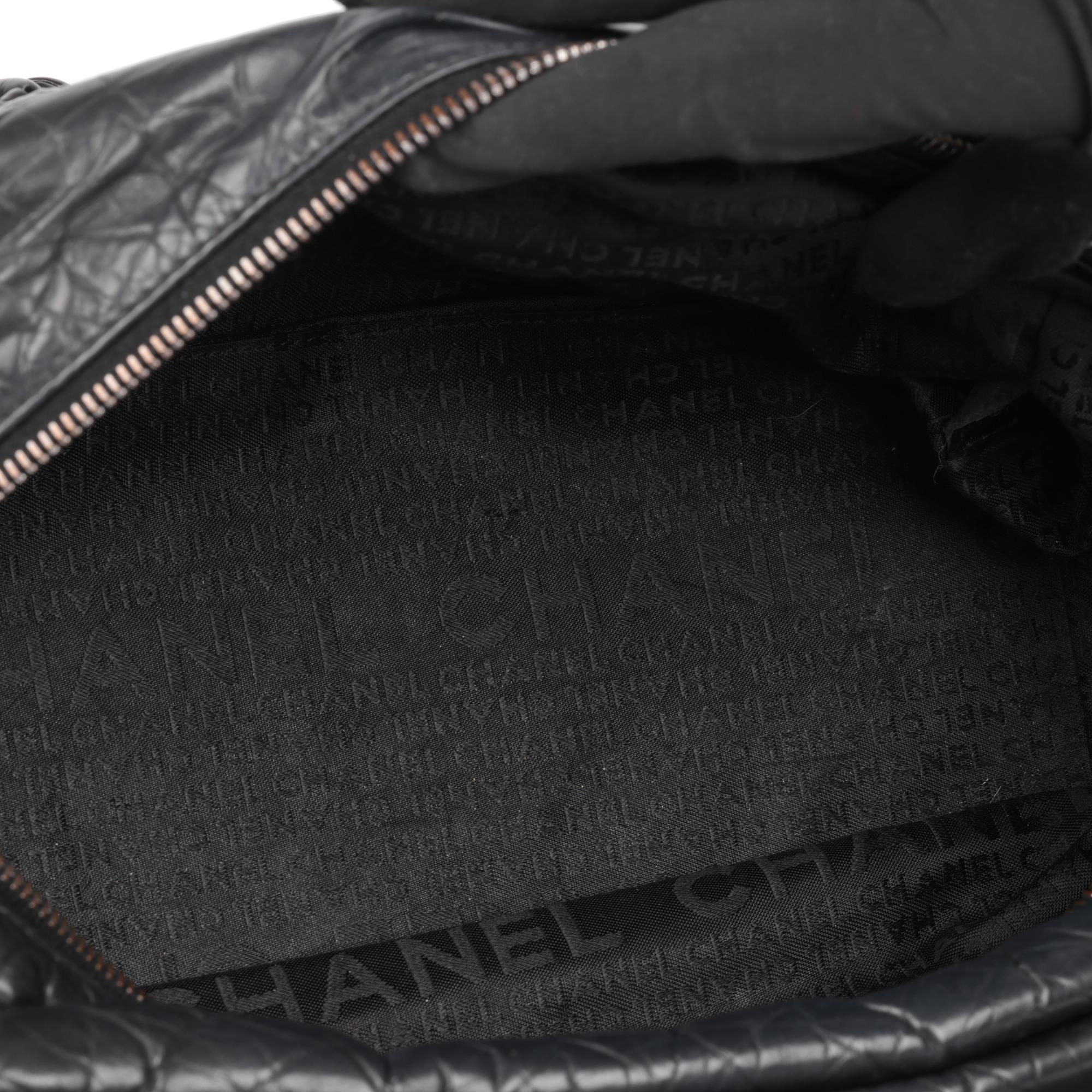 CHANEL Schwarze Lady Braid-Tasche aus Lammfell mit Klappe  im Angebot 5