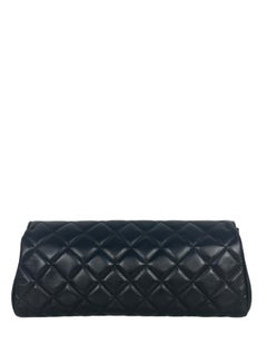 Chanel Black Lambskin Leather CC Twistlock Clutch Bag