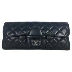 Chanel Black Lambskin Leather CC Twistlock Clutch Bag