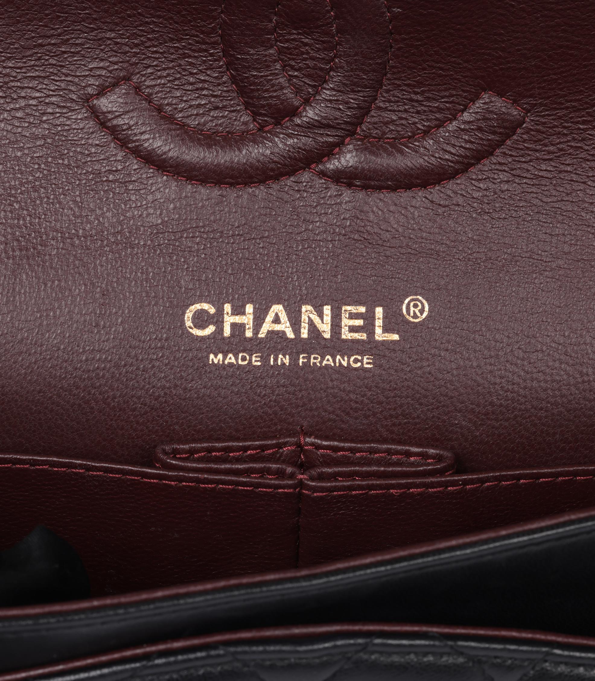 Chanel Bolso Doble Solapa Clásico Piel de Cordero Negro 6