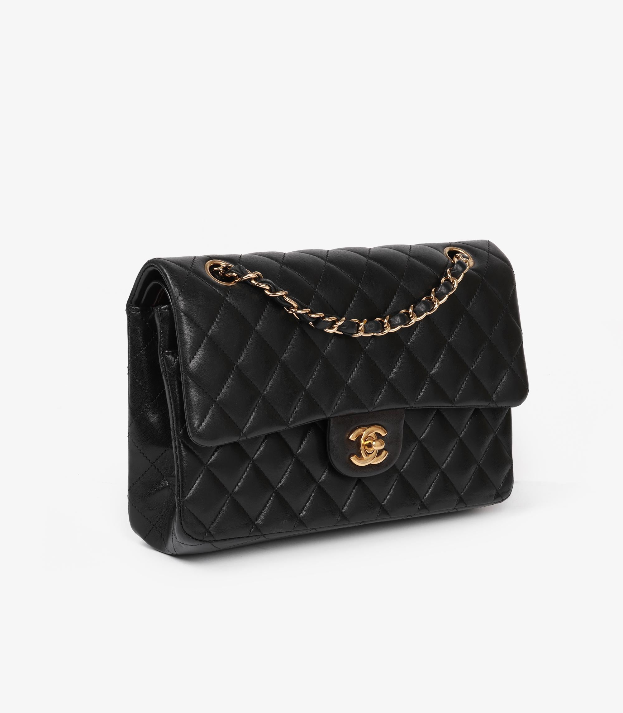 Chanel Bolso Doble Solapa Clásico Piel de Cordero Negro en Excelente Estado en Bishop's Stortford, Hertfordshire