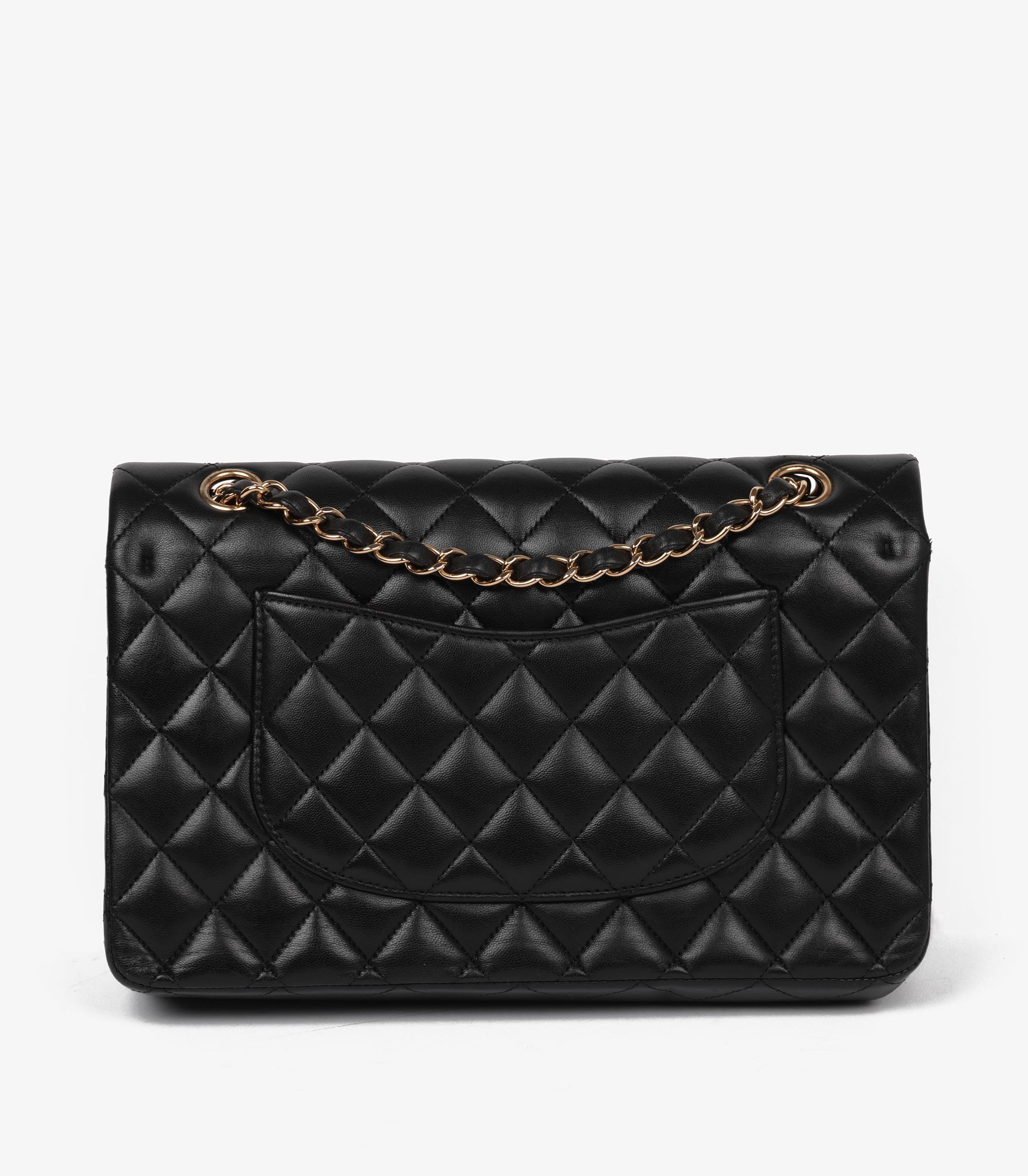 Femenino o masculino Chanel Bolso Doble Solapa Clásico Piel de Cordero Negro