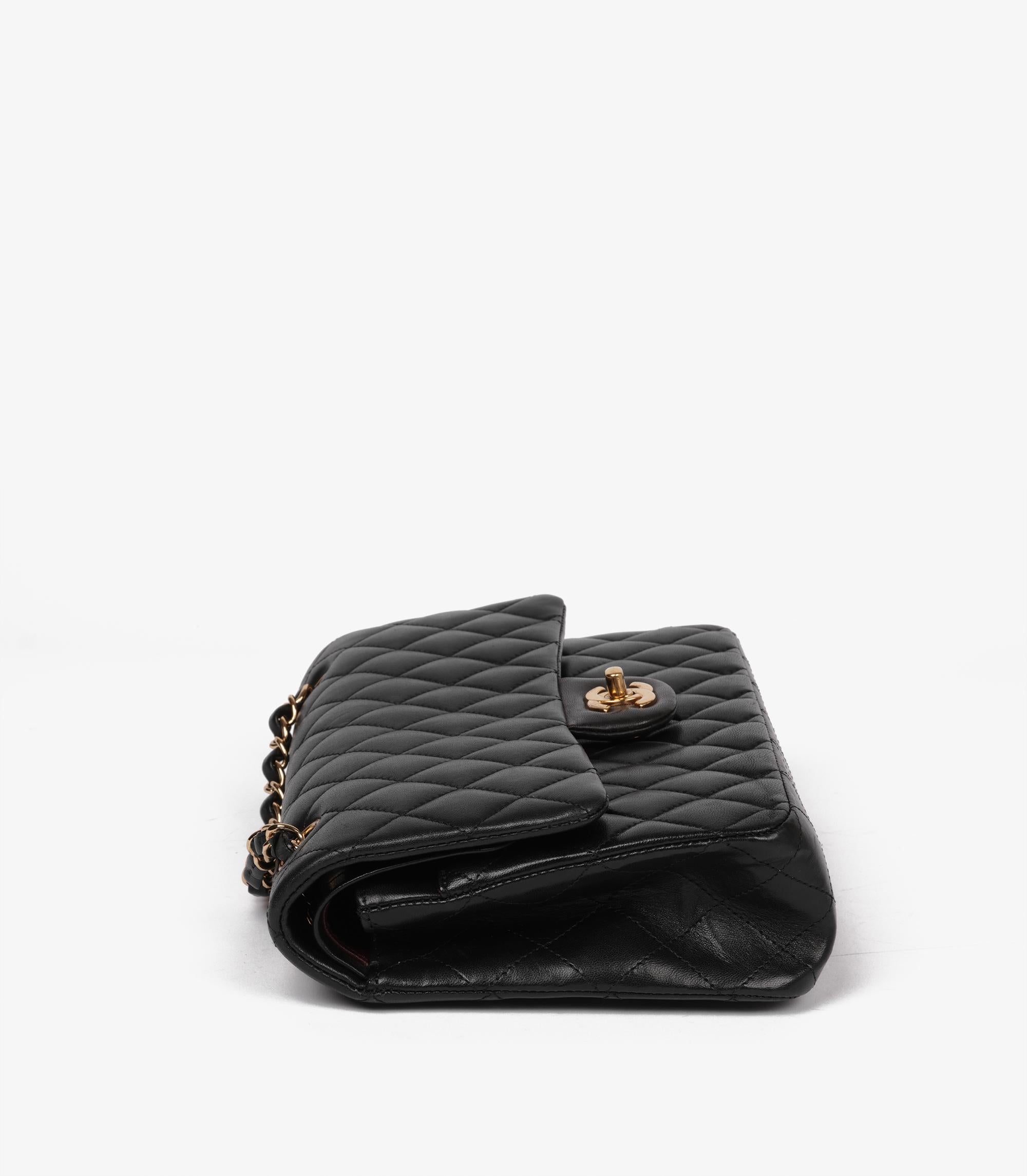 Chanel Bolso Doble Solapa Clásico Piel de Cordero Negro 1