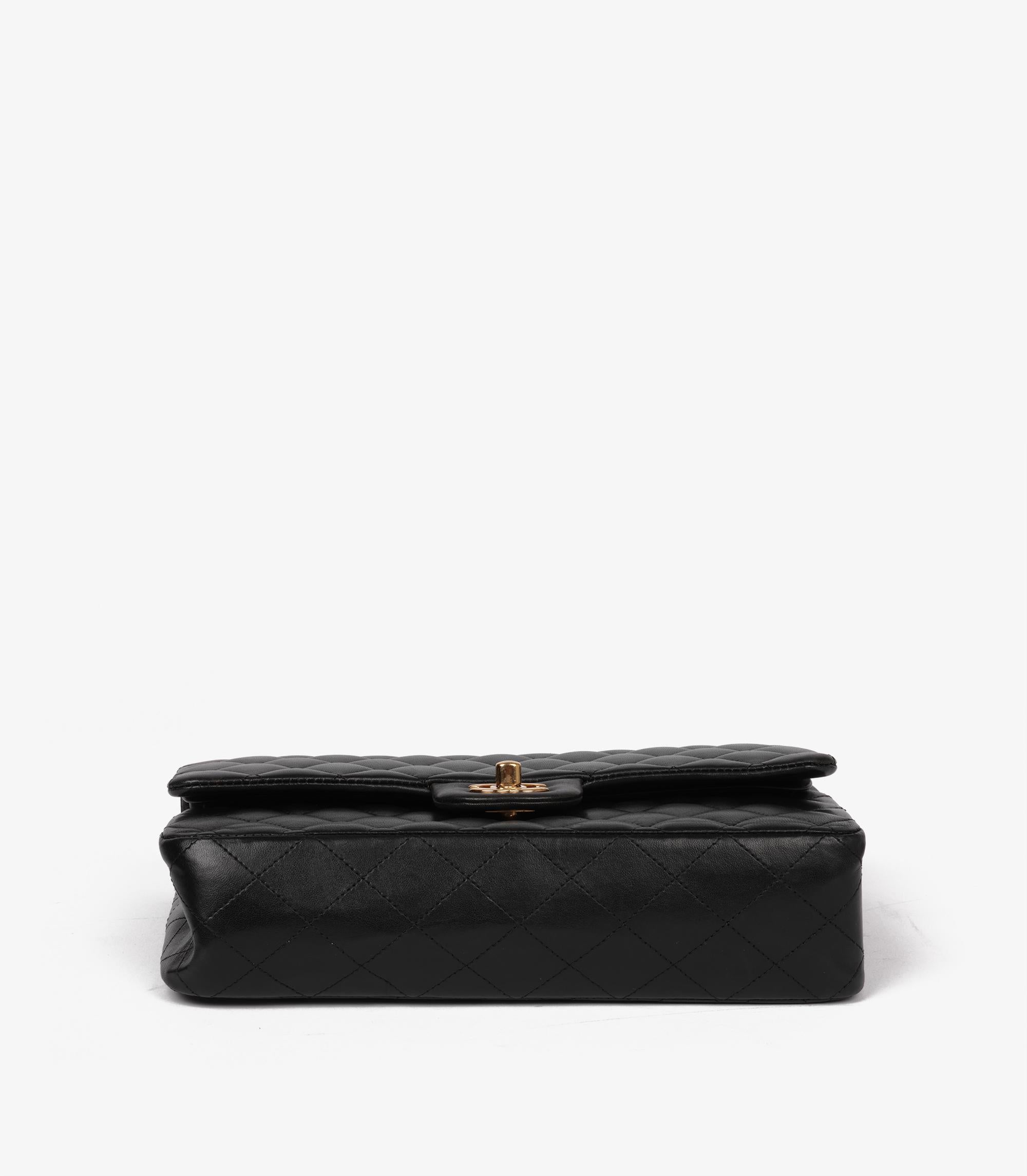 Chanel Bolso Doble Solapa Clásico Piel de Cordero Negro 2